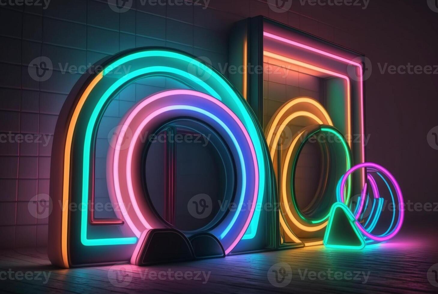realistic neon light background. photo