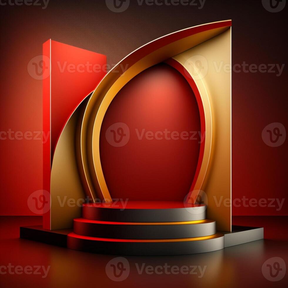 Podium for product advertisement or restaurant menus photo
