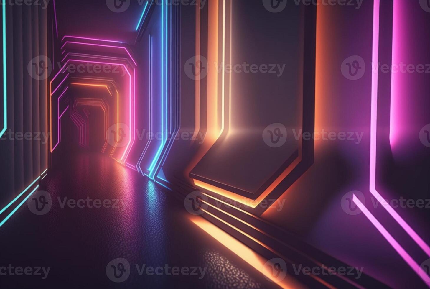 realistic neon light background. photo