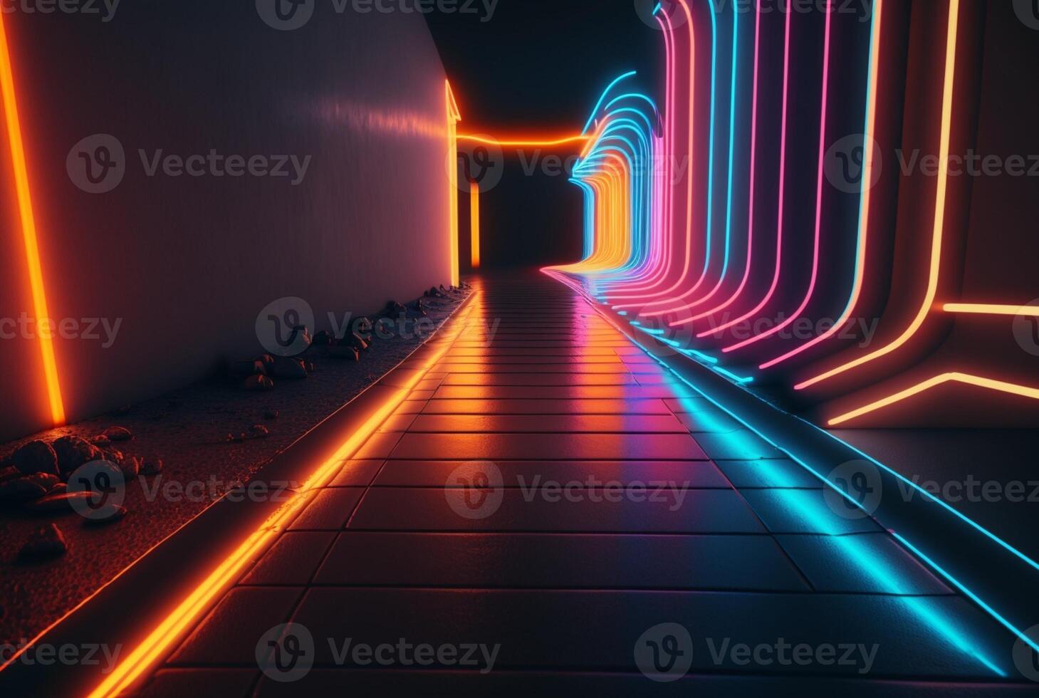 realistic neon light background. photo