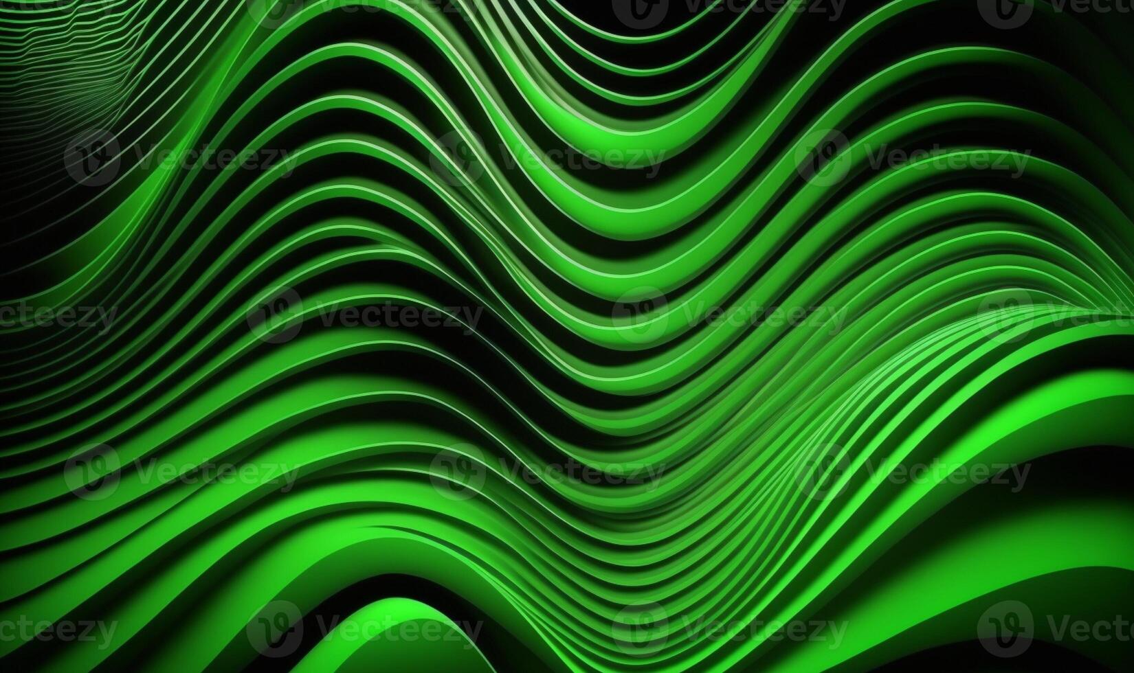Wavy abstract green background. photo