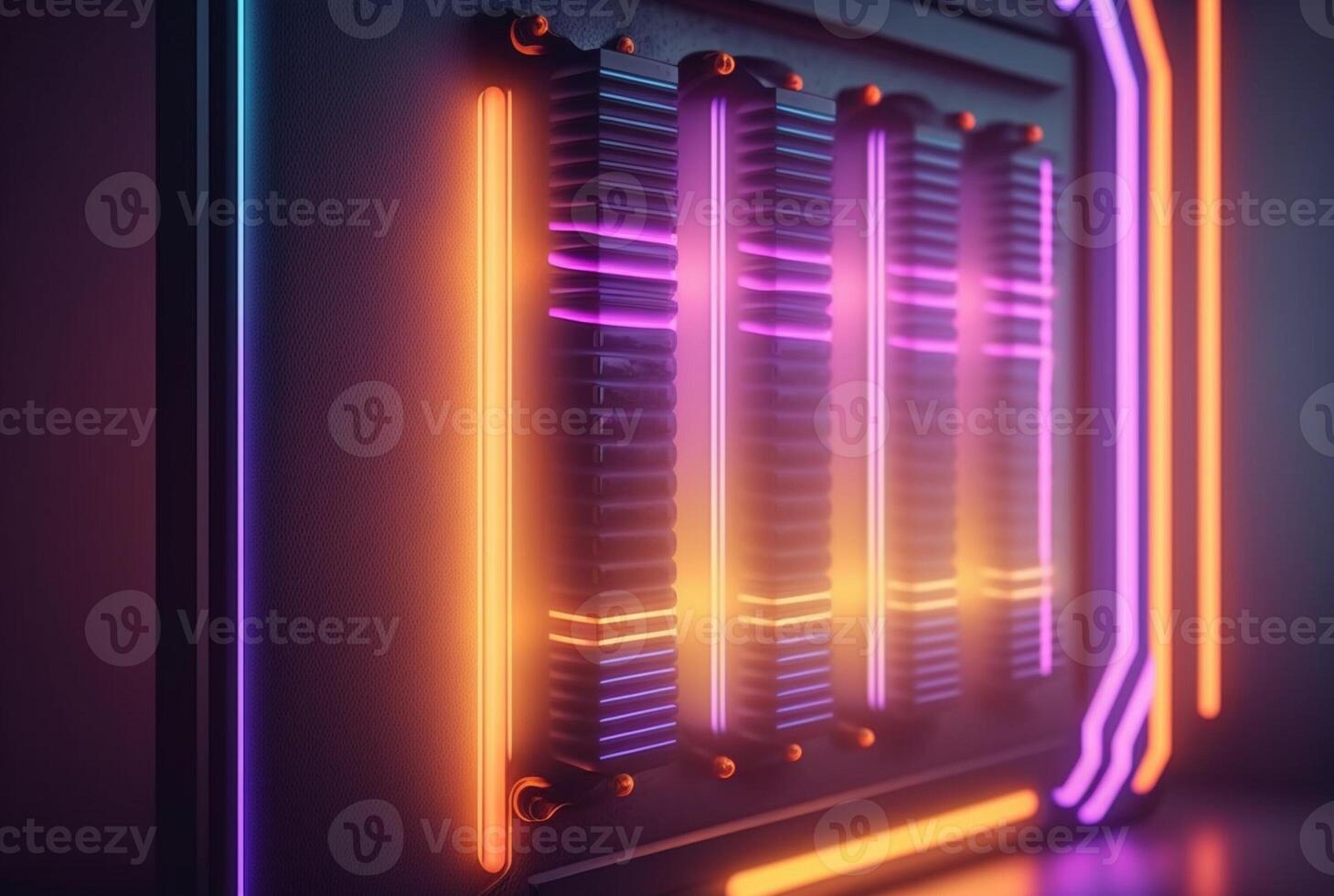 realistic neon light background. photo