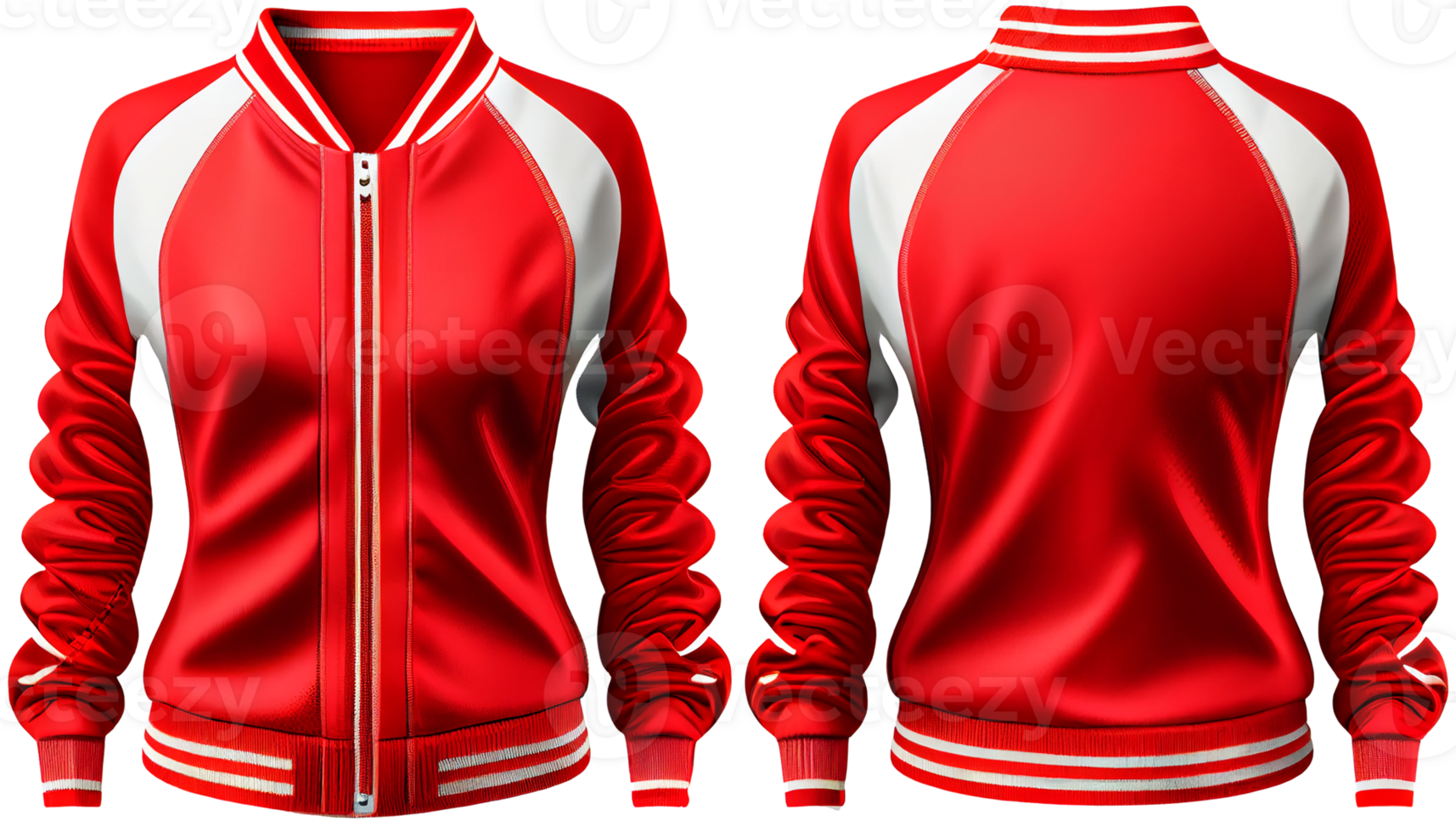Baseball jacket for ladies long sleeve, print mockup, 3d render, Front