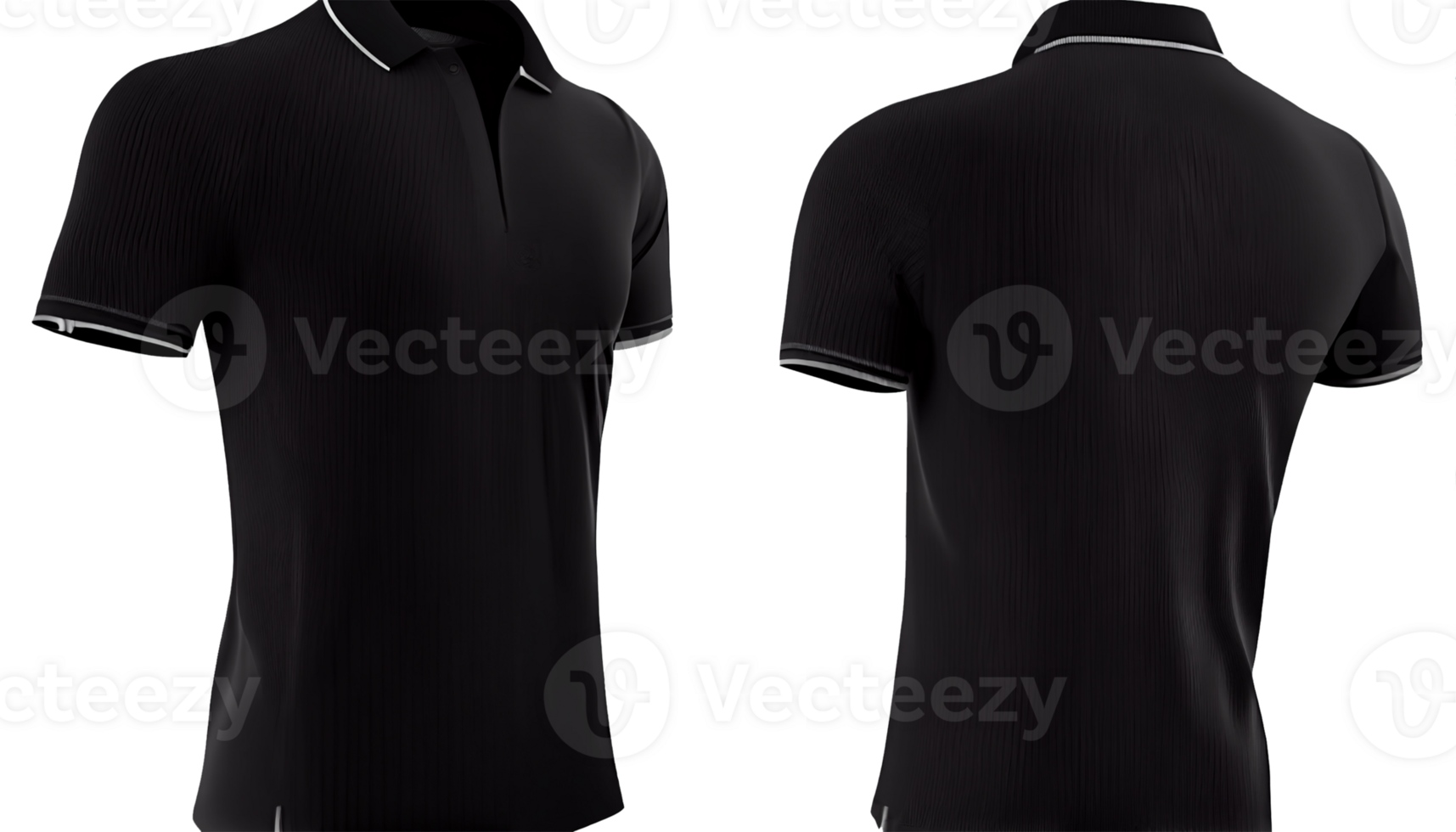 Polo shirt short Sleeve print mockup, 3d render, Front and back, copy space, png
