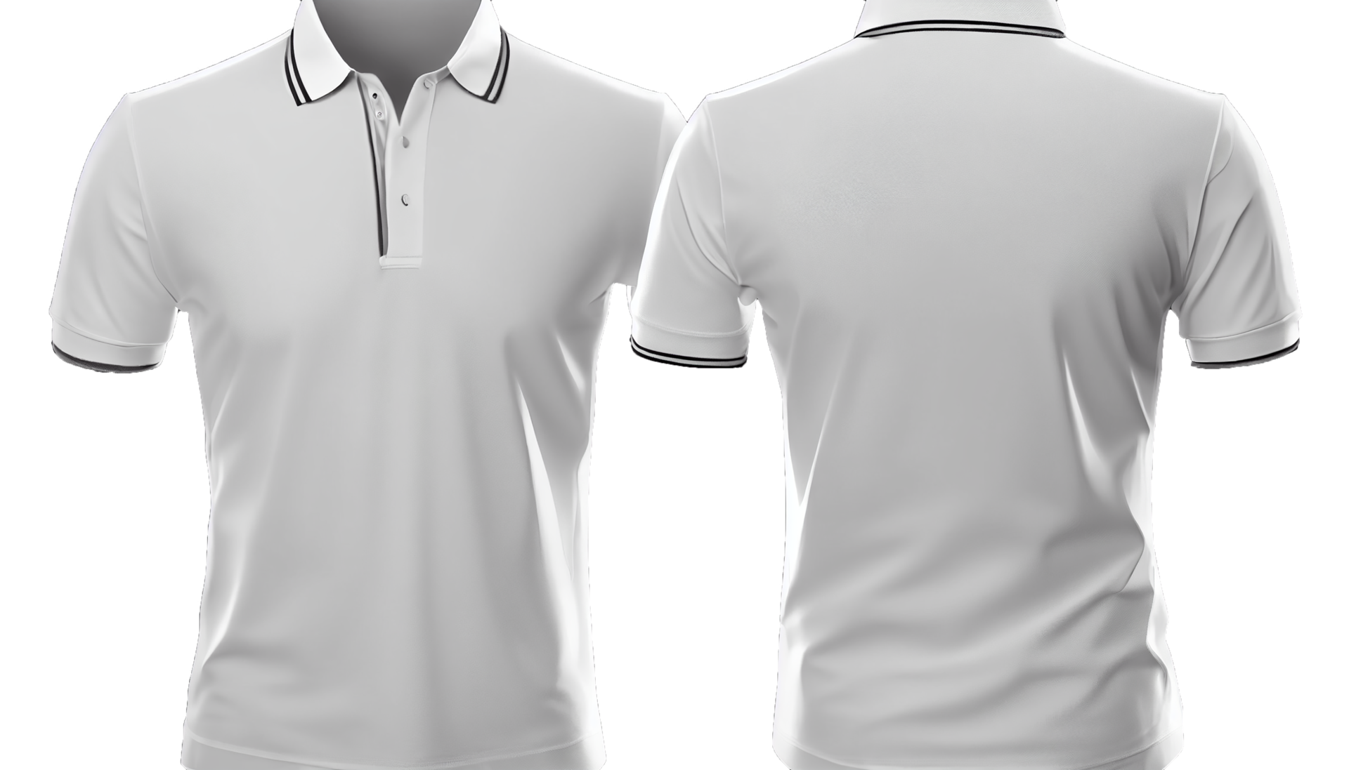 Free Polo shirt short Sleeve print mockup, 3d render, Front and back ...