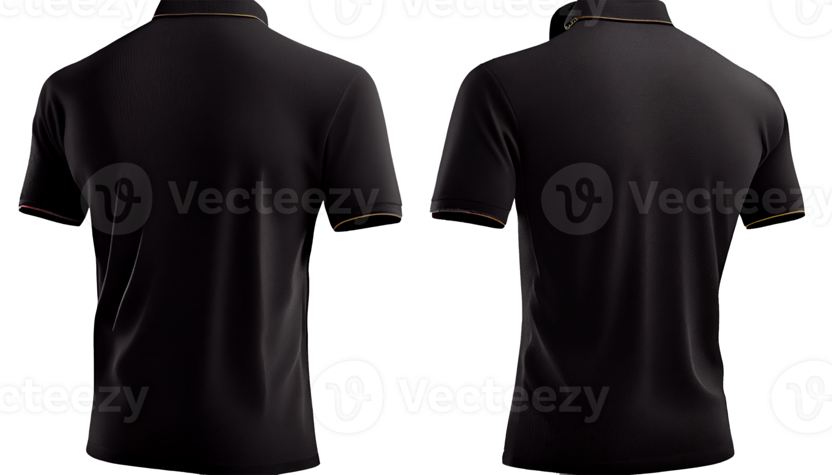 Polo shirt short Sleeve print mockup, 3d render, Front and back, copy space, png
