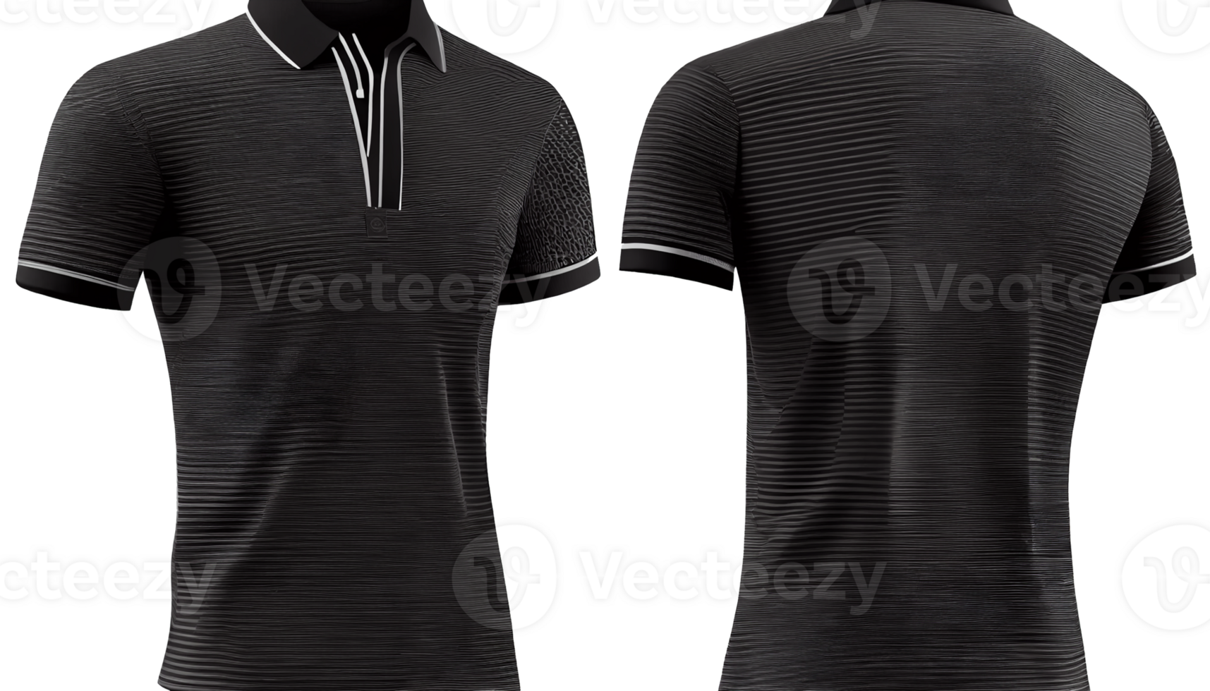 Polo shirt short Sleeve print mockup, 3d render, Front and back, copy space, png