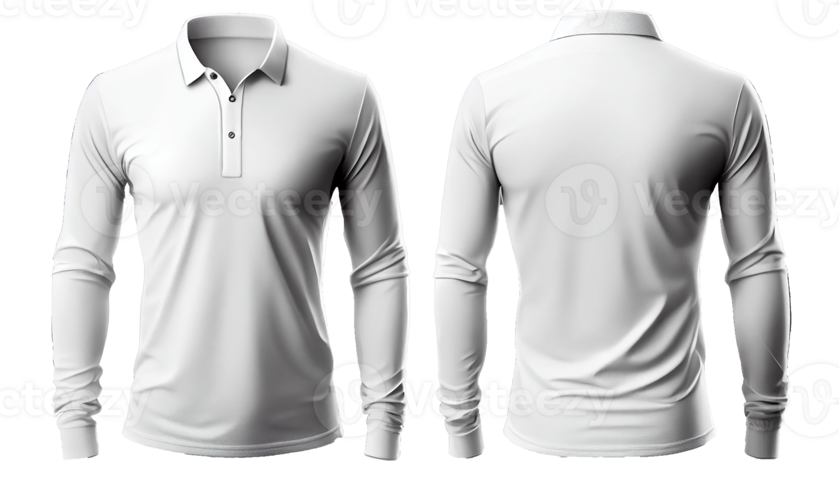 Polo shirt short Sleeve print mockup, 3d render, Front and back, copy space, png