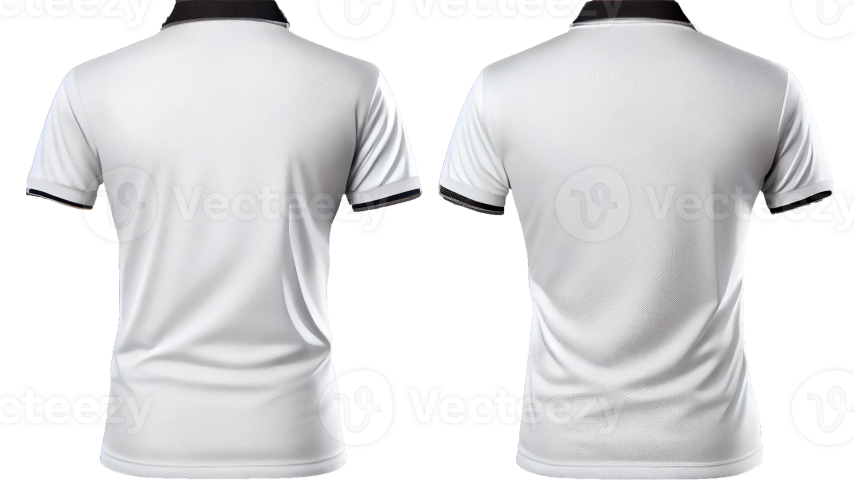 Polo shirt short Sleeve print mockup, 3d render, Front and back, copy space, png