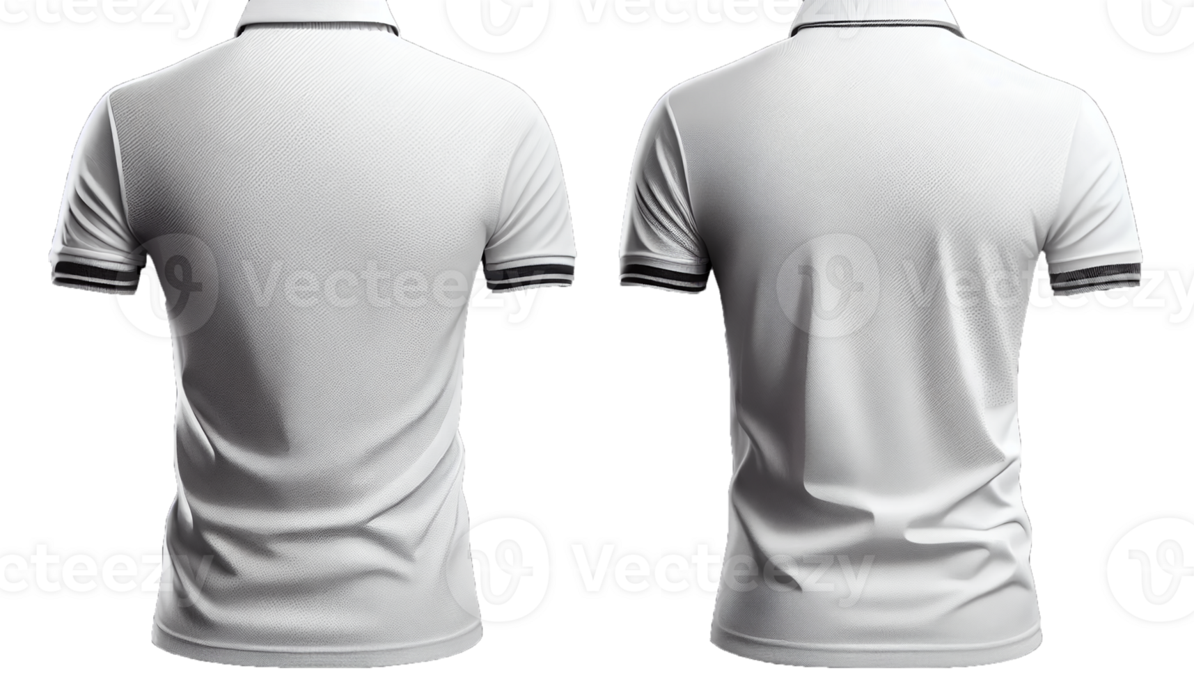 Polo shirt short Sleeve print mockup, 3d render, Front and back, copy space, png