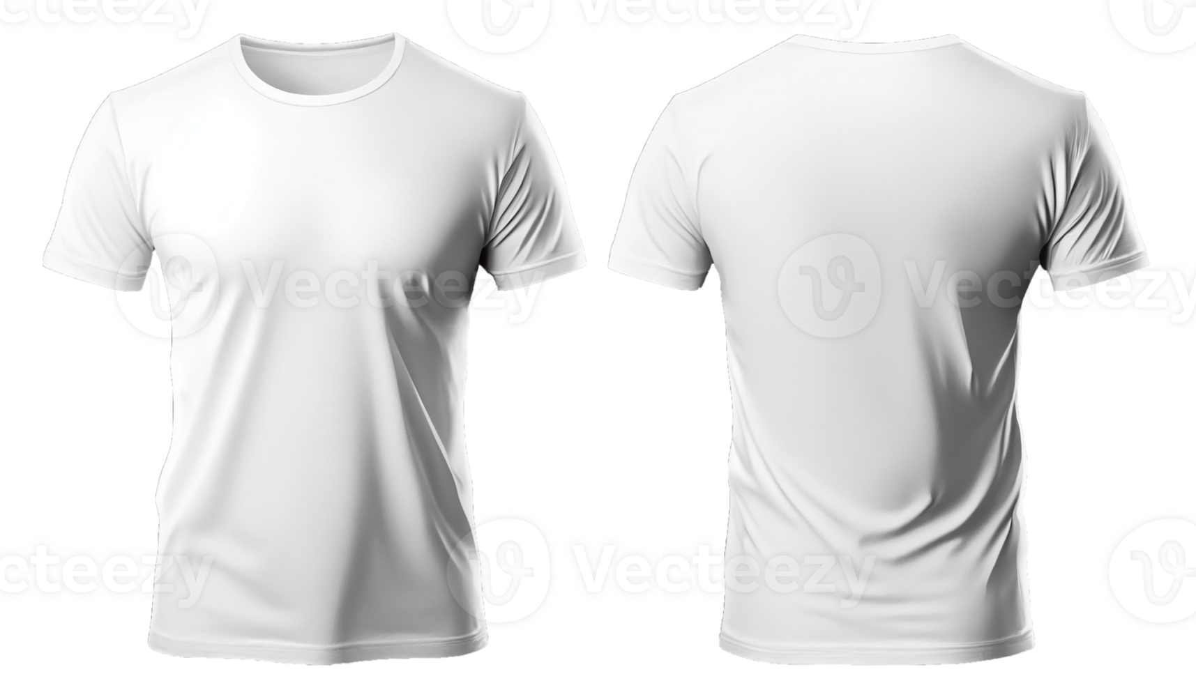 T-Shirt Short Sleeve Men print mockup, 3d render, Front and back, copy space, png