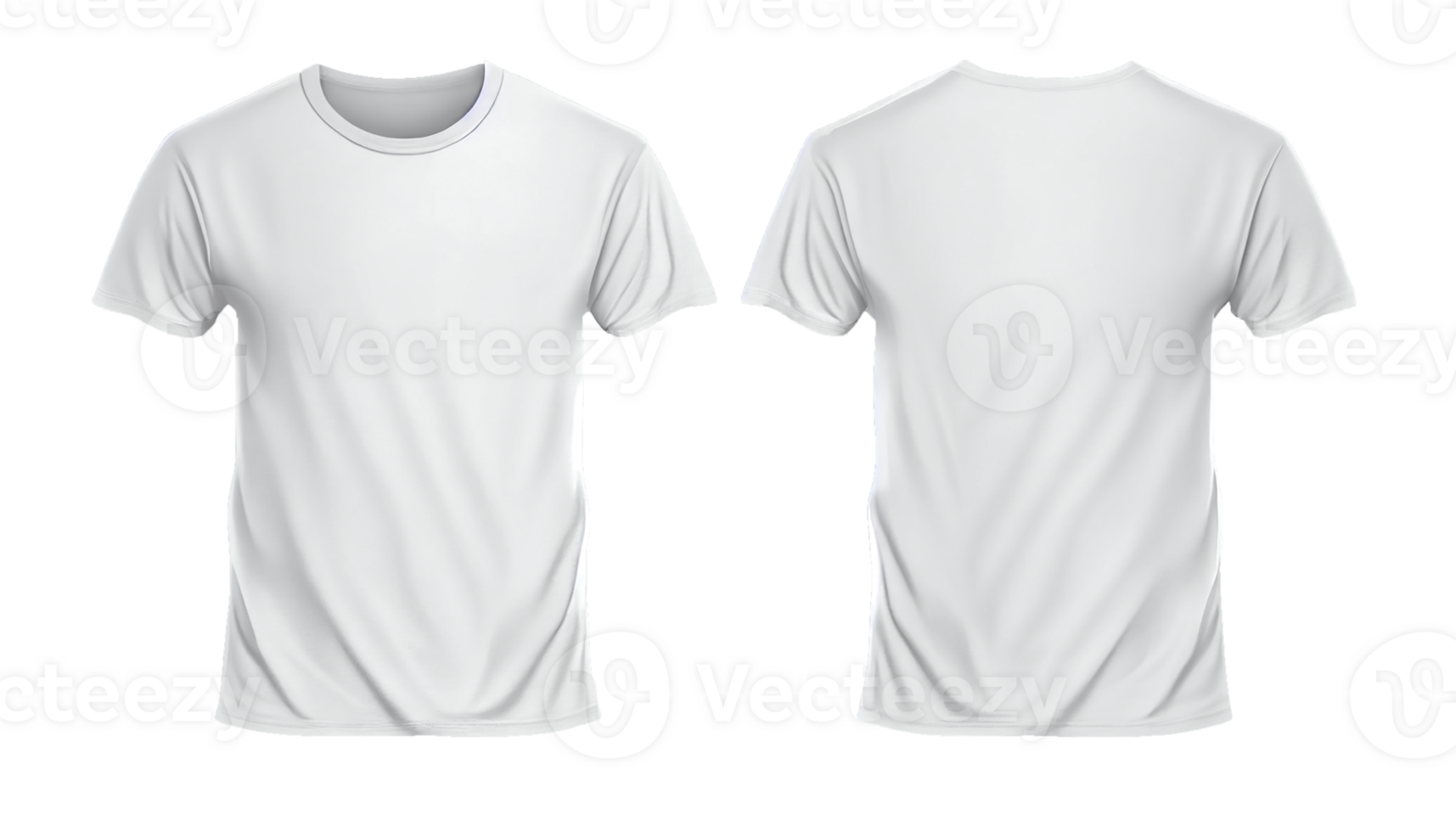 T-Shirt Short Sleeve Men print mockup, 3d render, Front and back, copy space, png