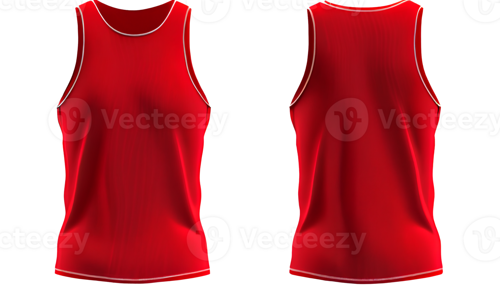 Tank Top print mockup, 3d render, Front and back, copy space, png