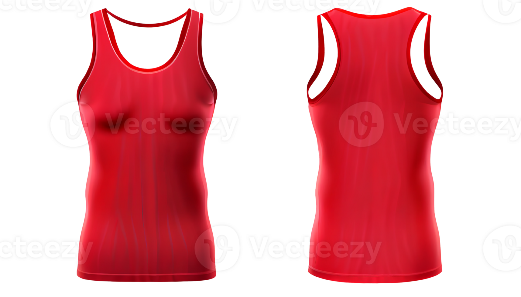 Tank Top print mockup, 3d render, Front and back, copy space, png