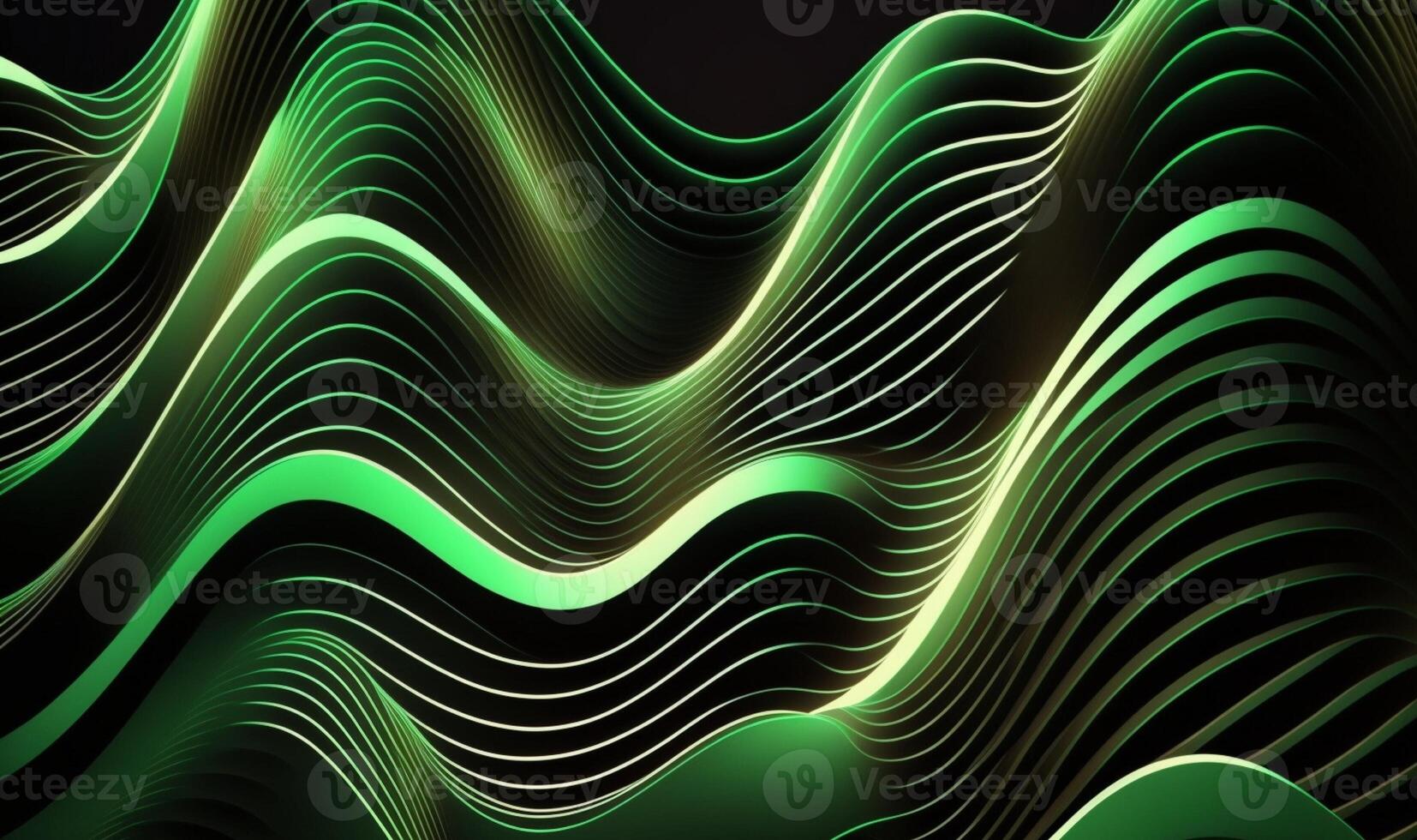 Wavy abstract green background. photo