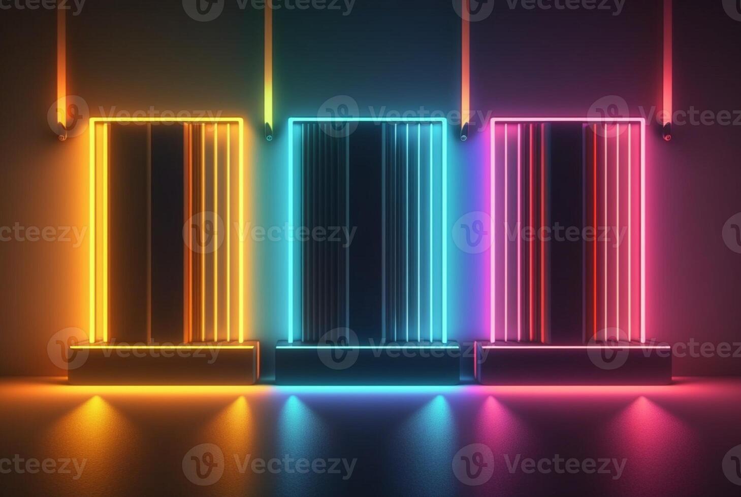 realistic neon light background. photo