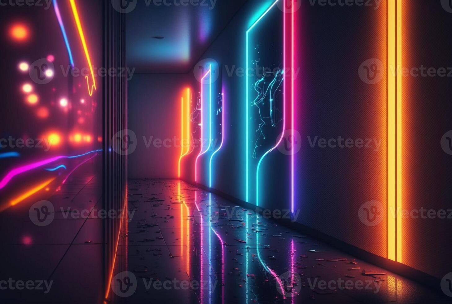 realistic neon light background. photo