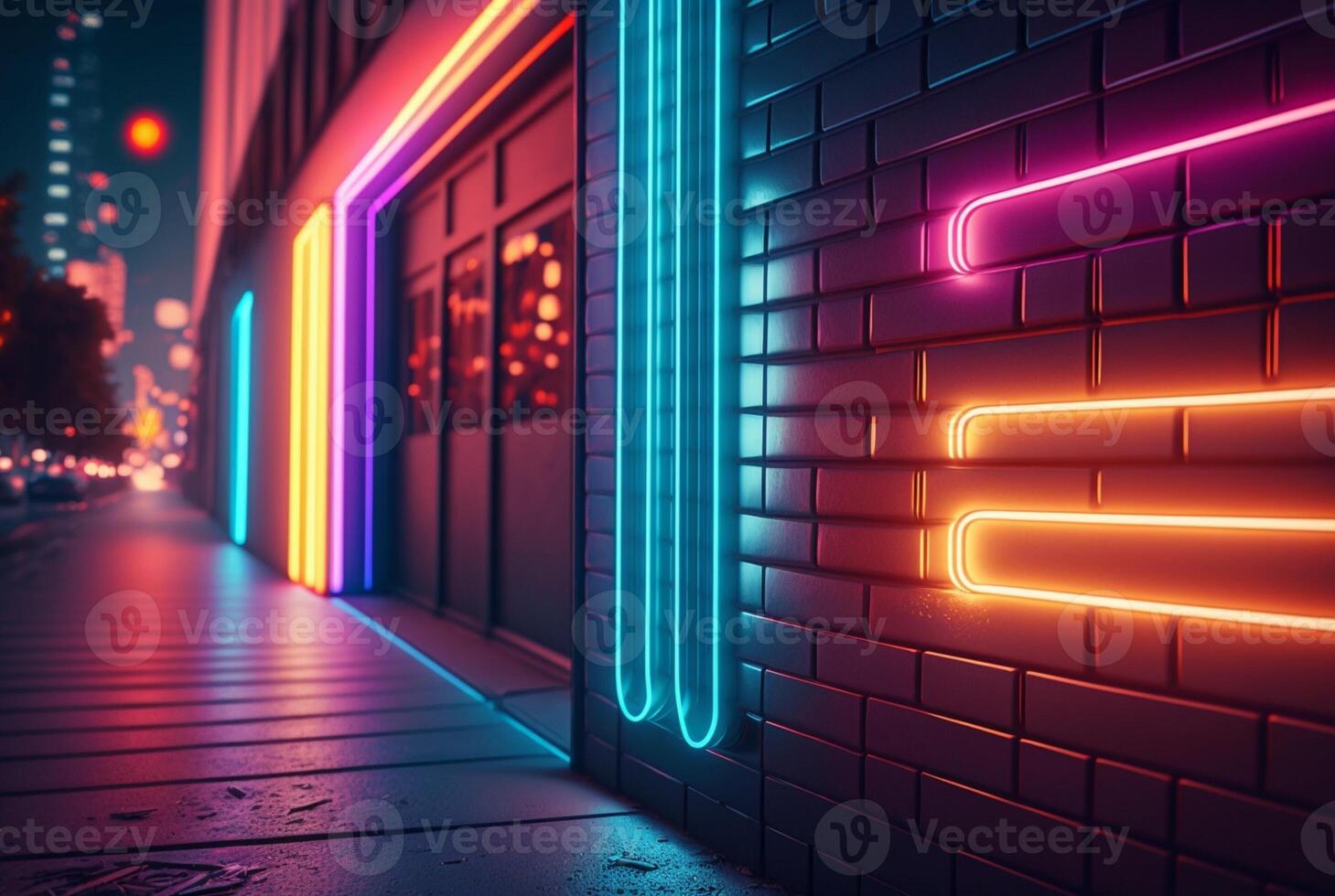 realistic neon light background. photo