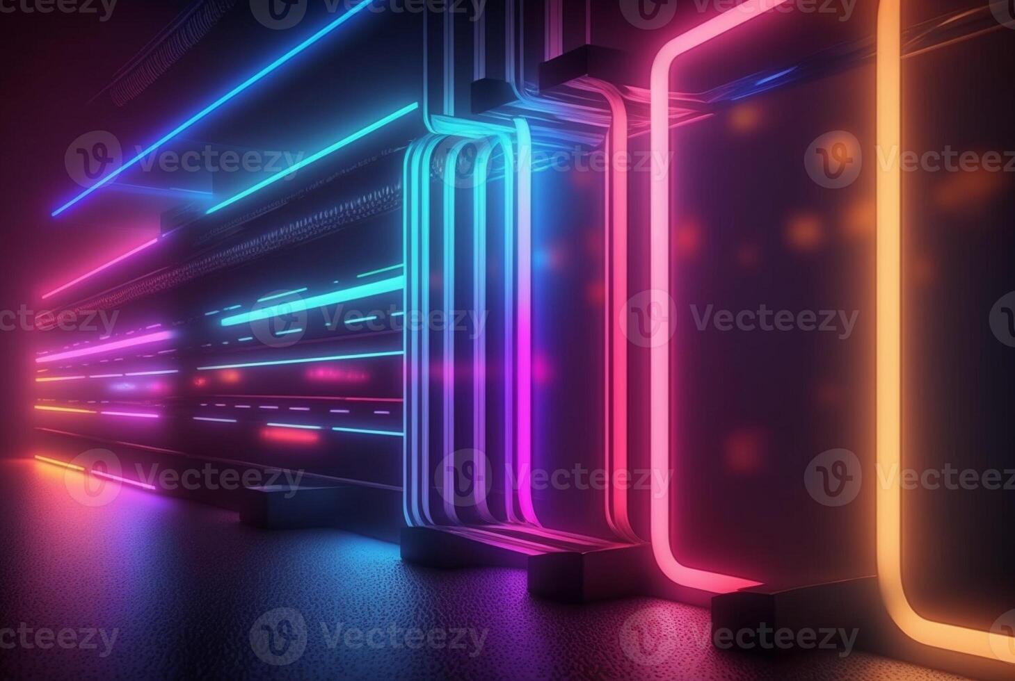 realistic neon light background. photo