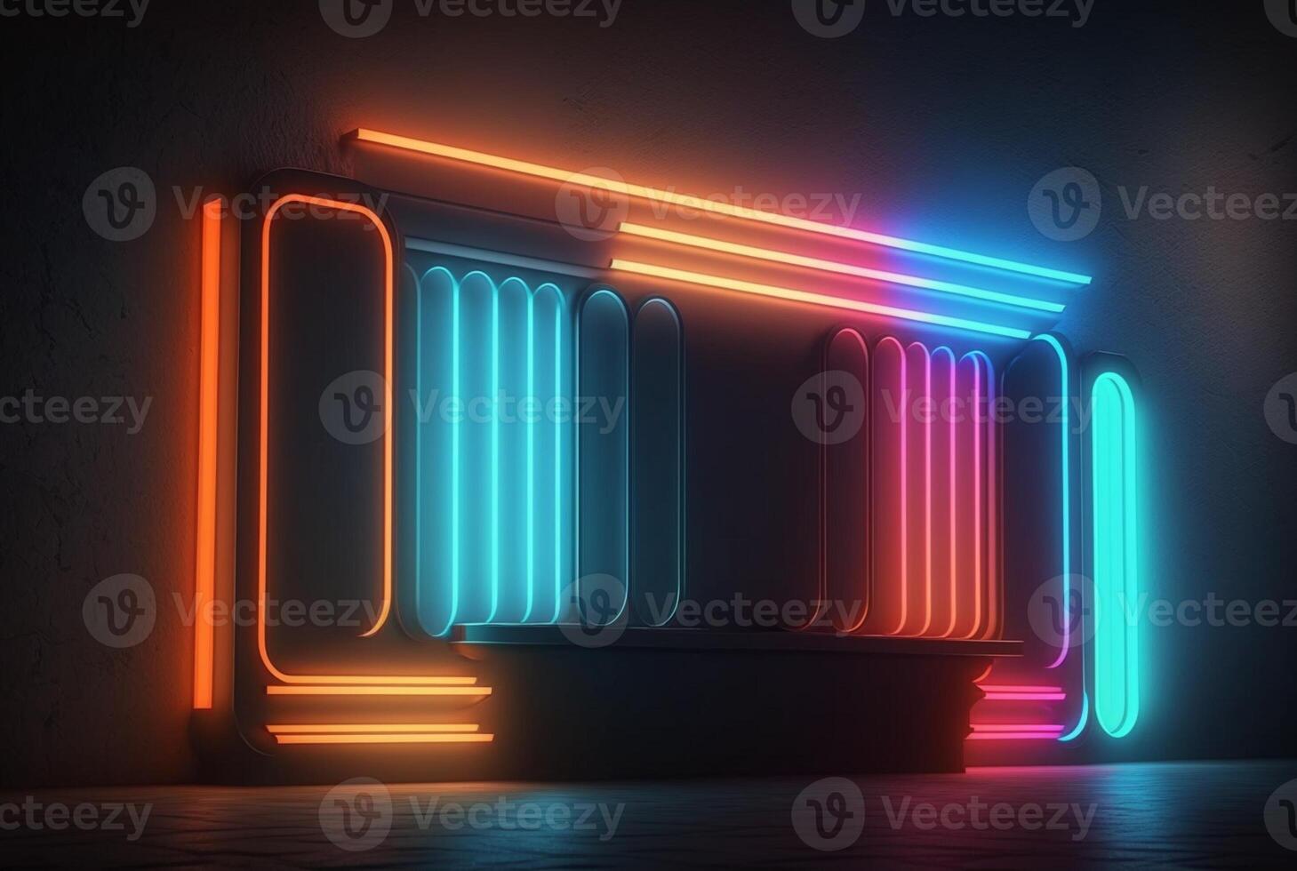 realistic neon light background. photo