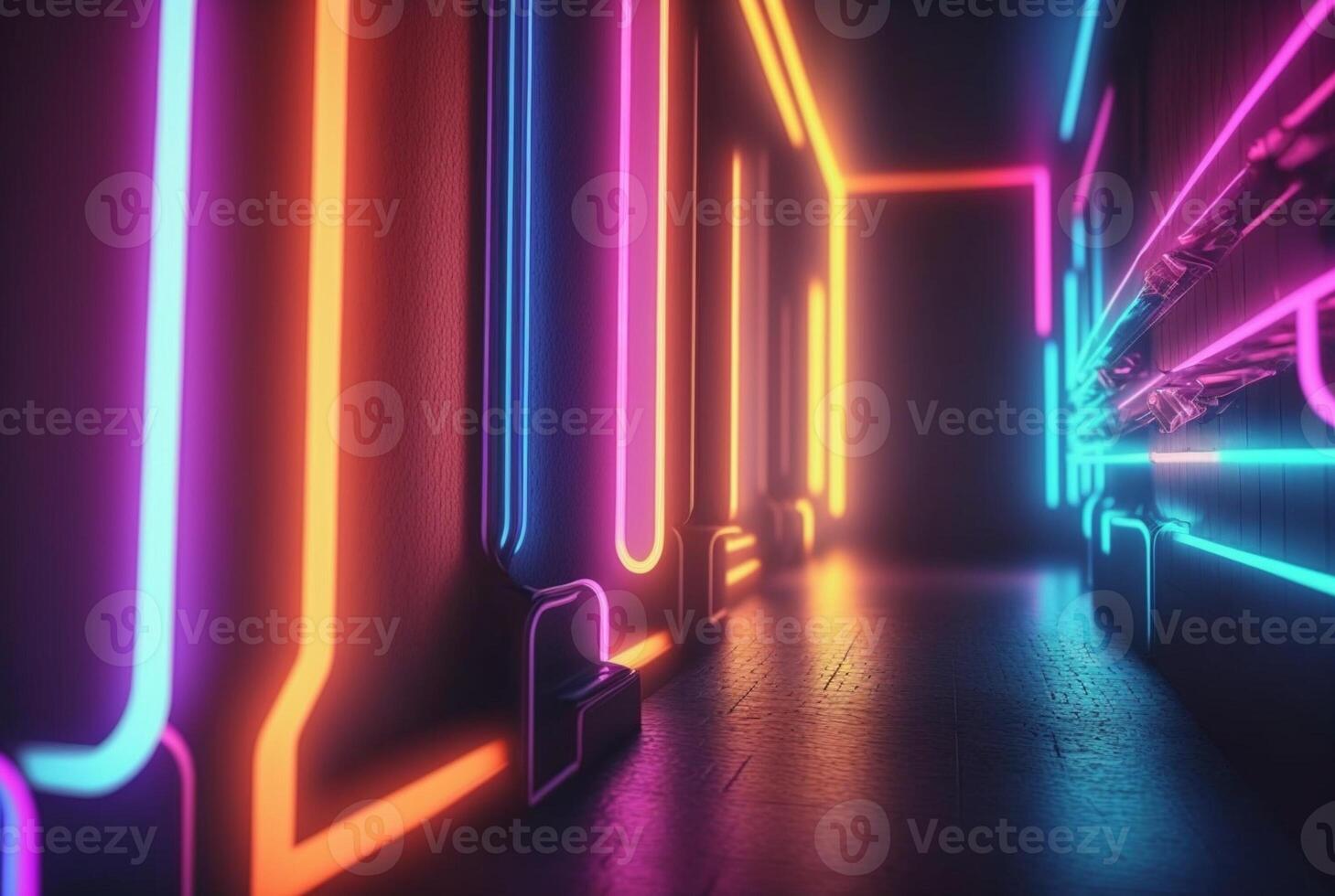 realistic neon light background. photo