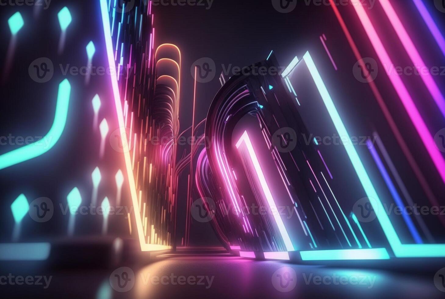 realistic neon light background. photo