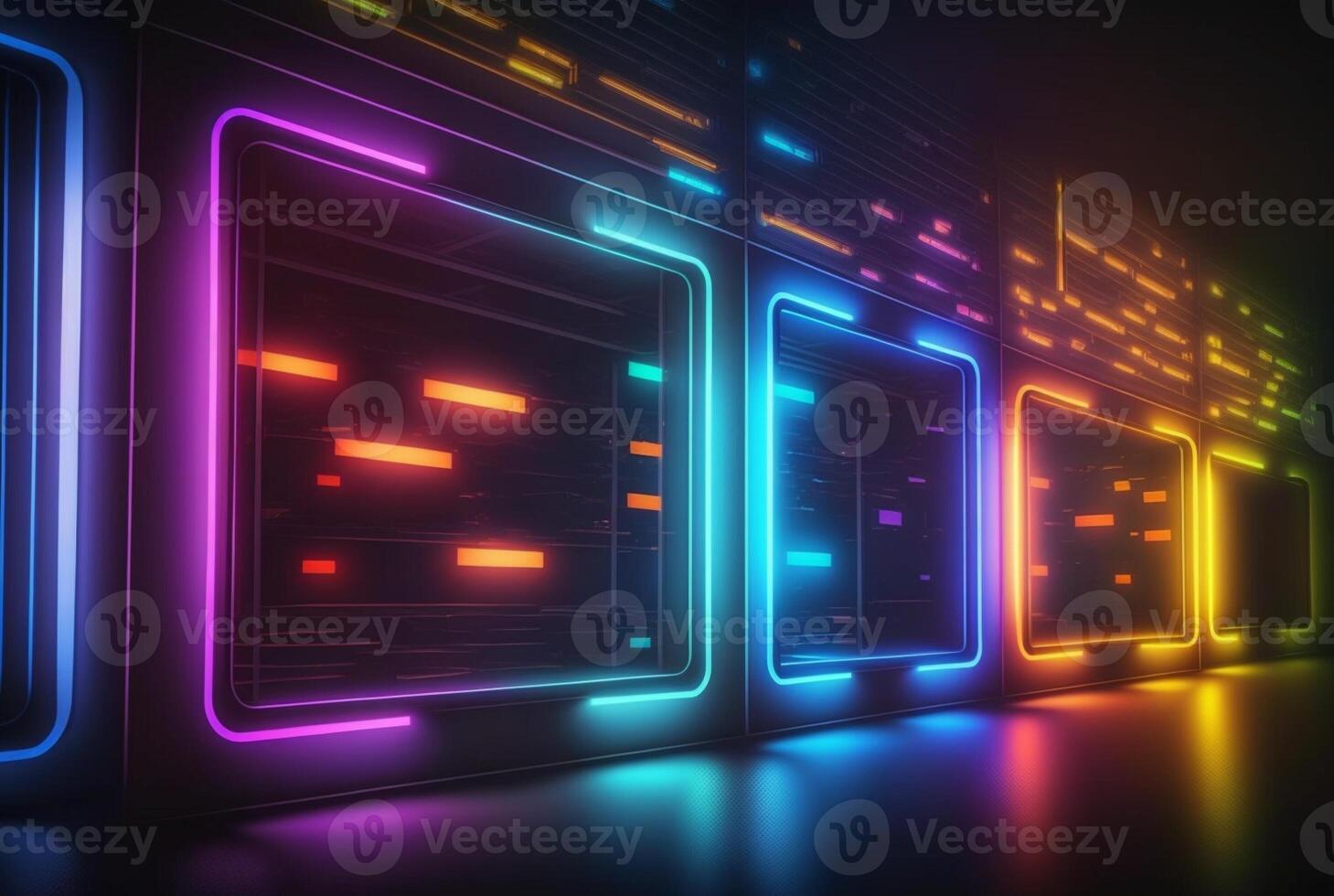 realistic neon light background. photo