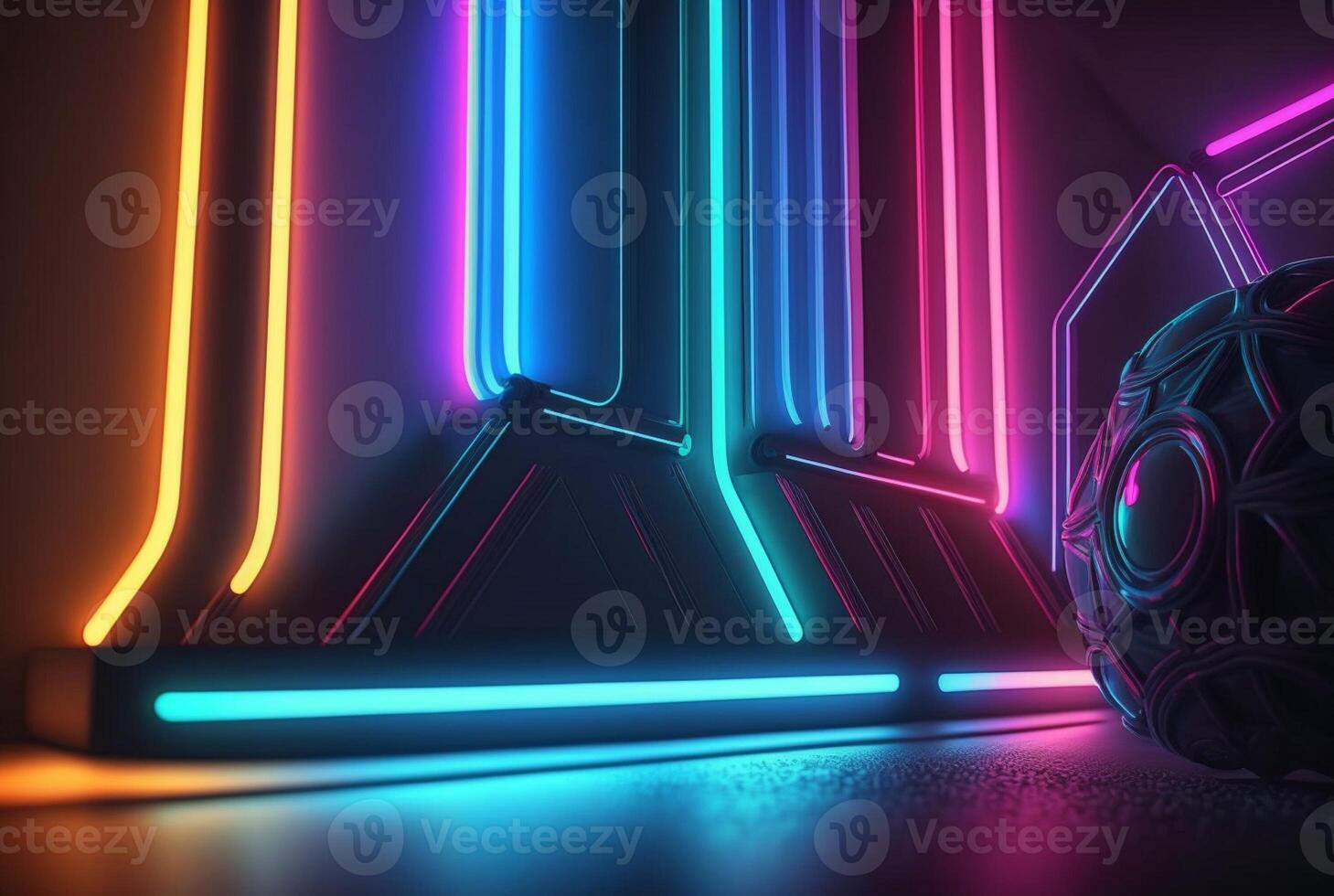 realistic neon light background. photo