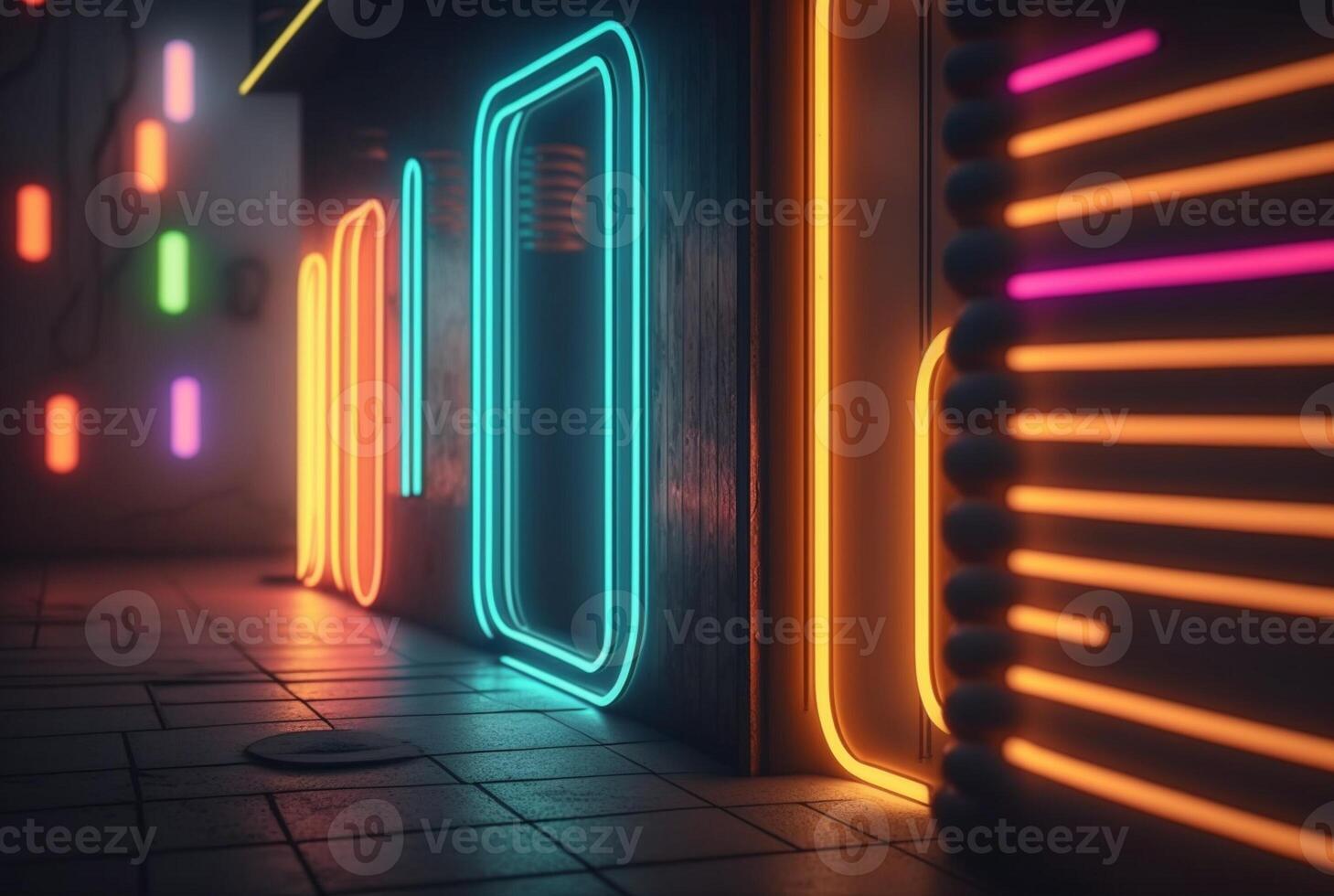 realistic neon light background. photo