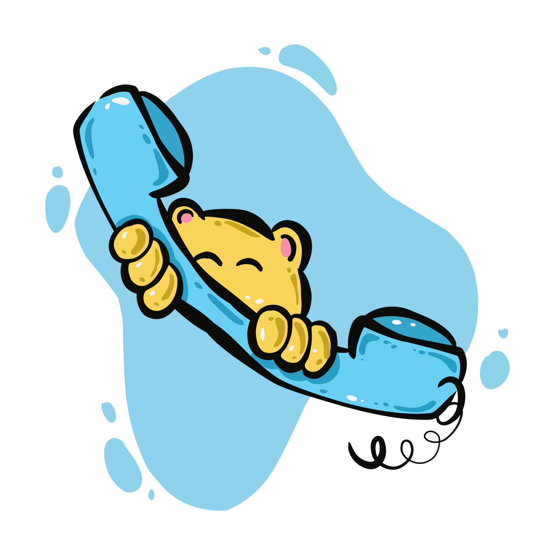 Blue cute telephone receiver icon illustration 23282170 PNG