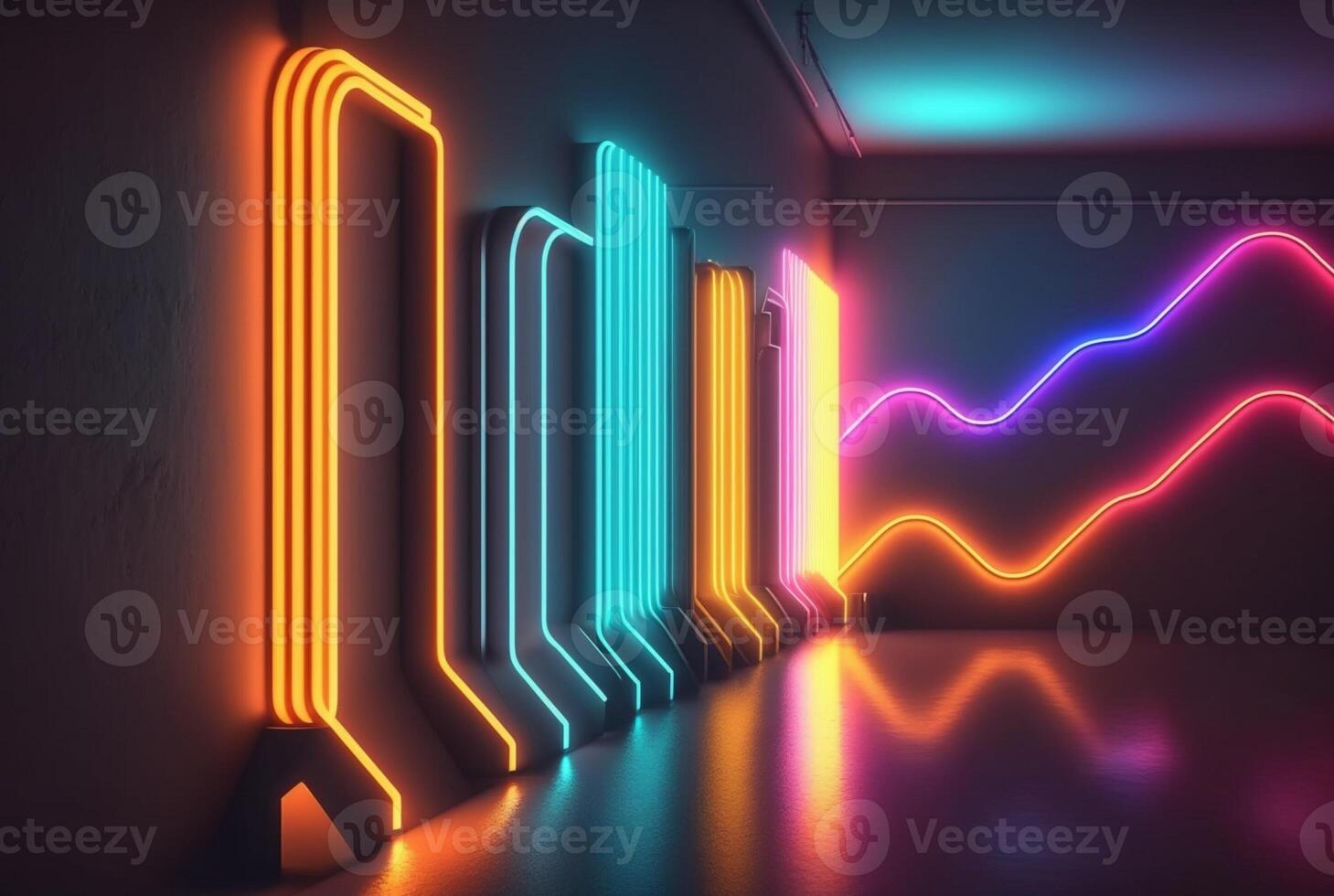 realistic neon light background. photo