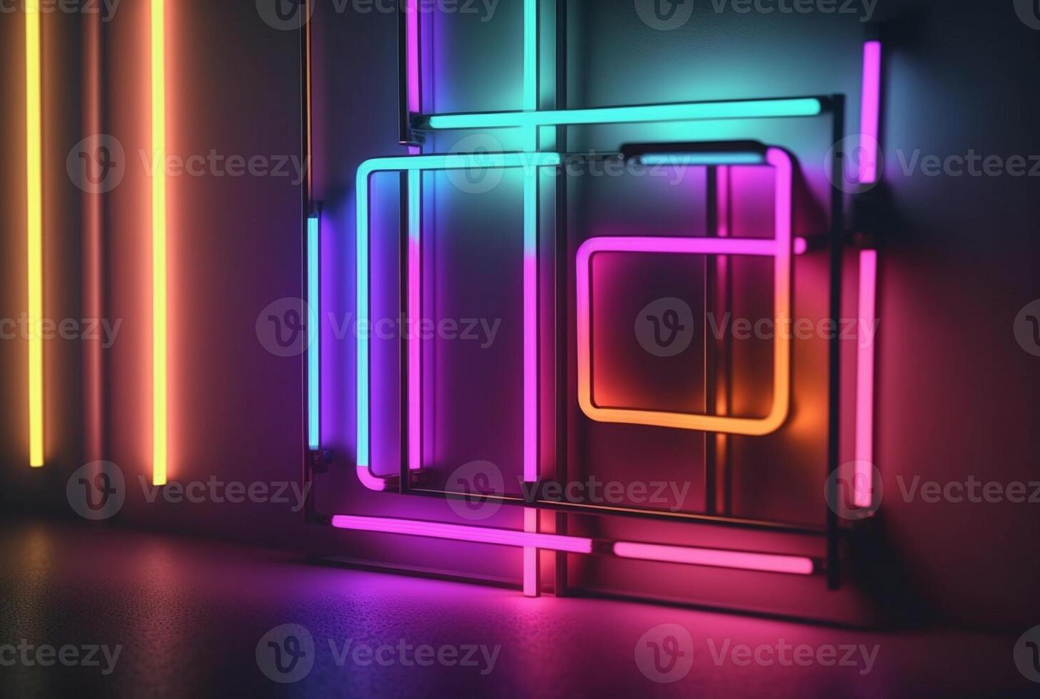 realistic neon light background. photo