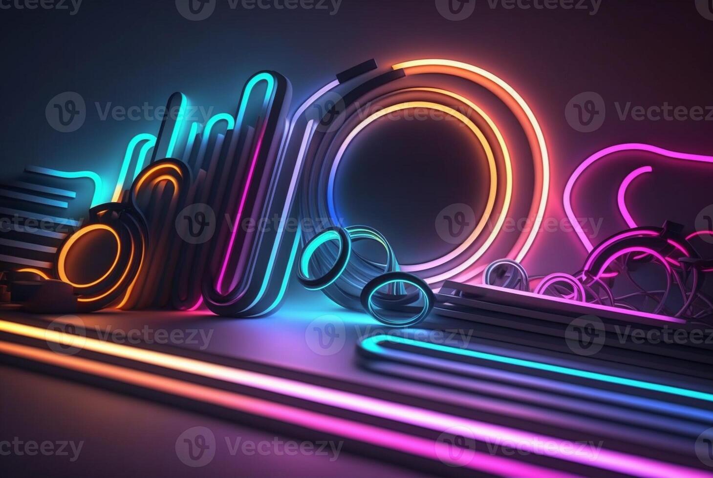 realistic neon light background. photo