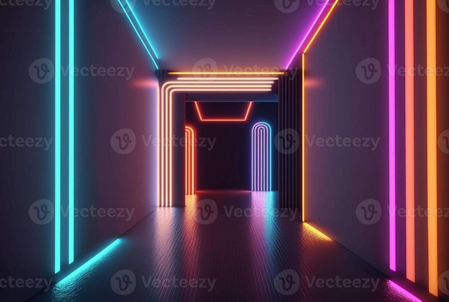 realistic neon light background. photo