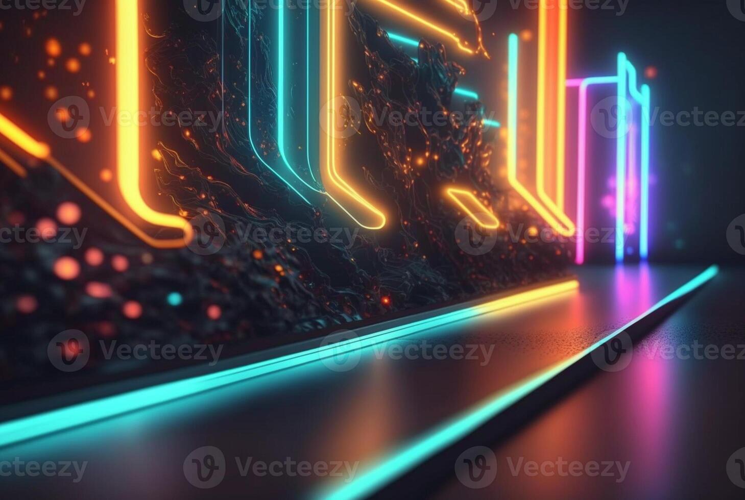 realistic neon light background. photo