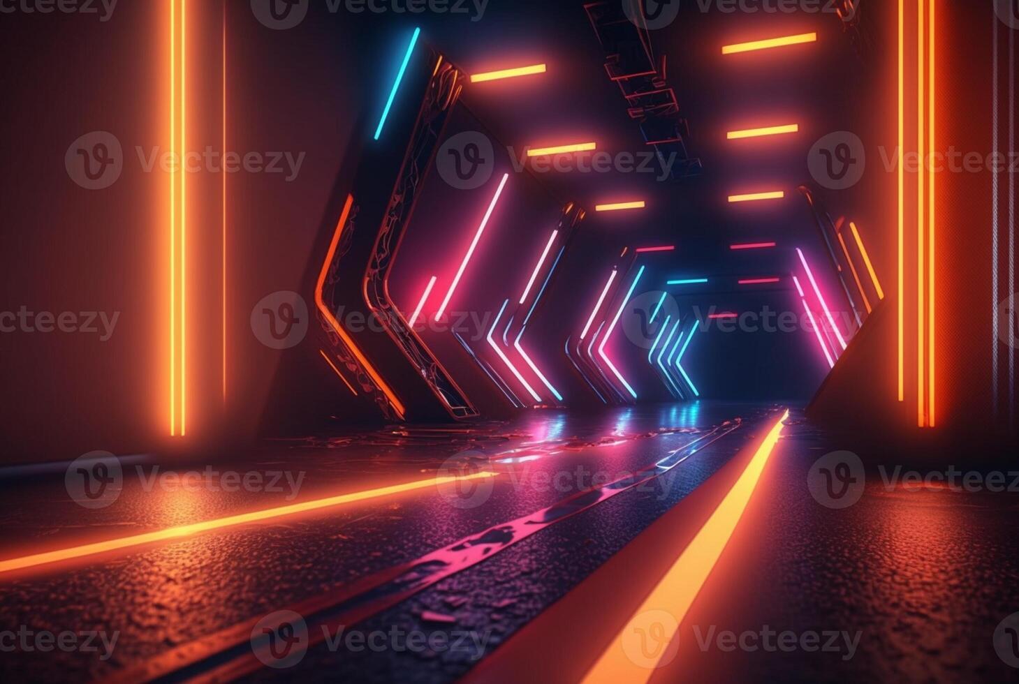 realistic neon light background. photo