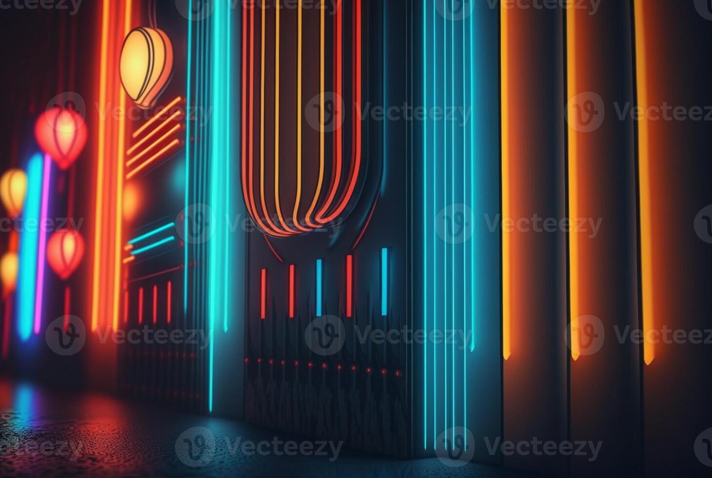 realistic neon light background. photo