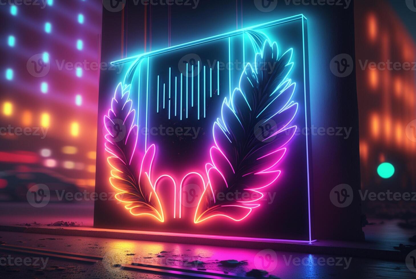 realistic neon light background. photo