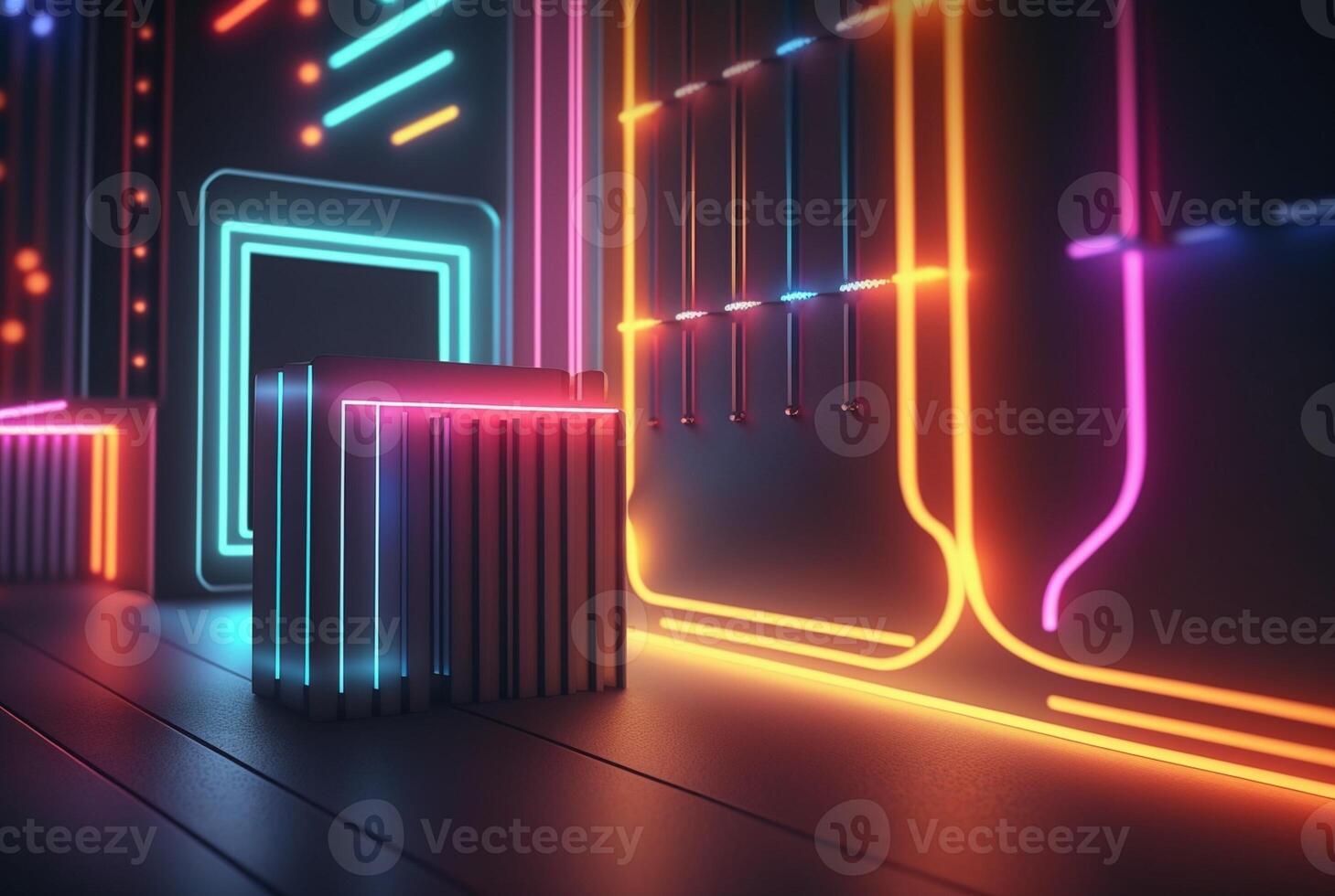 realistic neon light background. photo