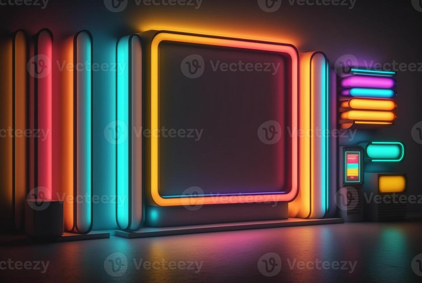 realistic neon light background. photo