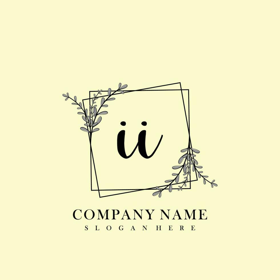 II Initial beauty floral logo template vector