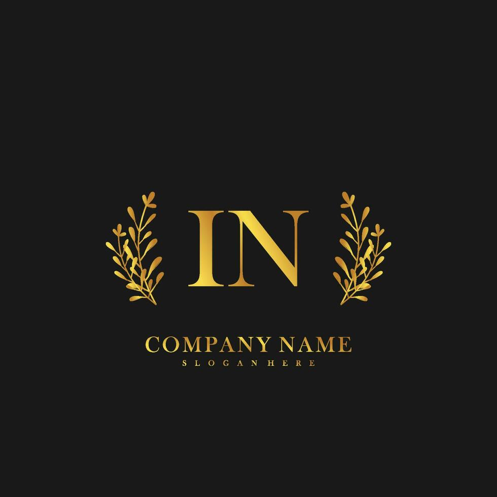IN Initial beauty floral logo template vector