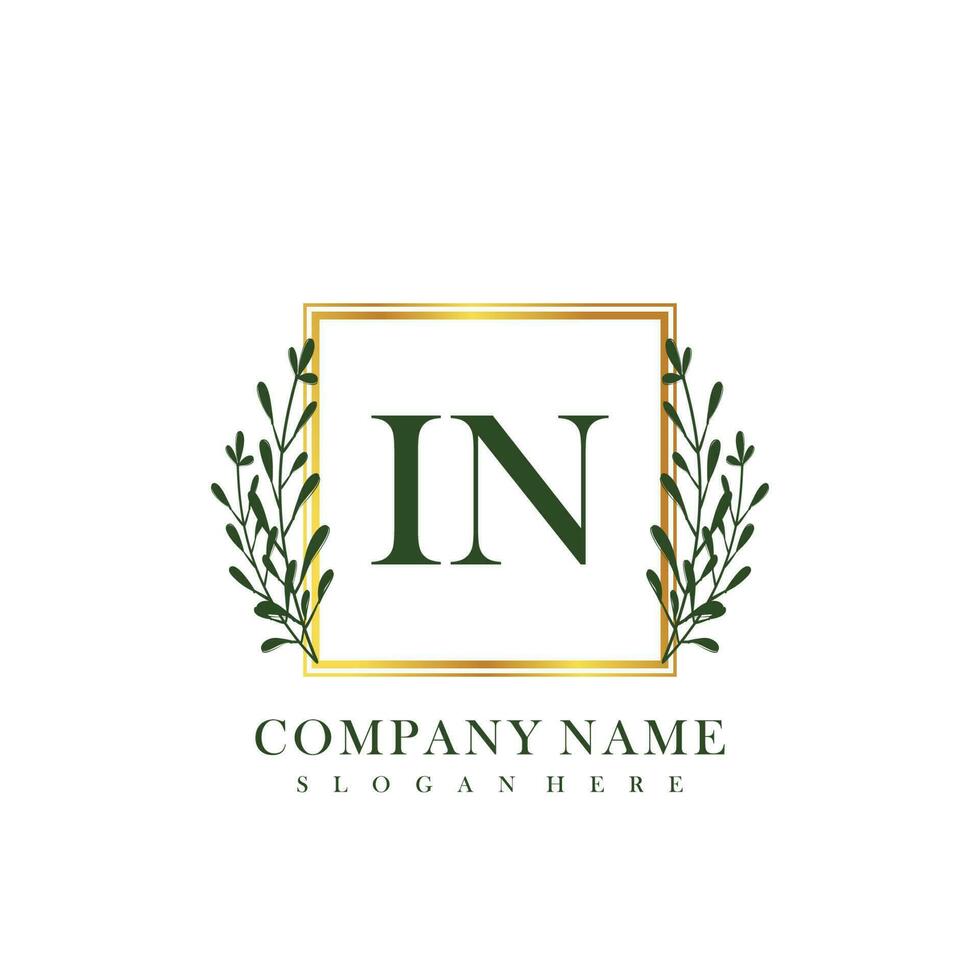 IN Initial beauty floral logo template vector