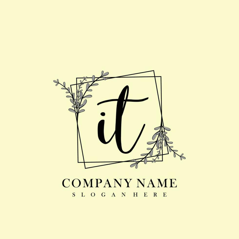 IT Initial beauty floral logo template vector