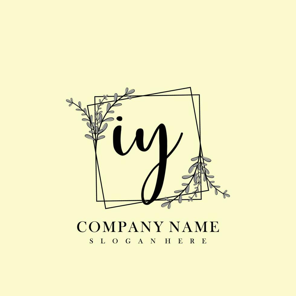 IY Initial beauty floral logo template vector