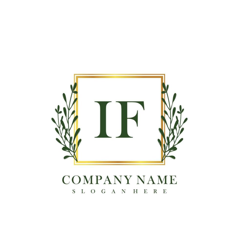 IF Initial beauty floral logo template vector