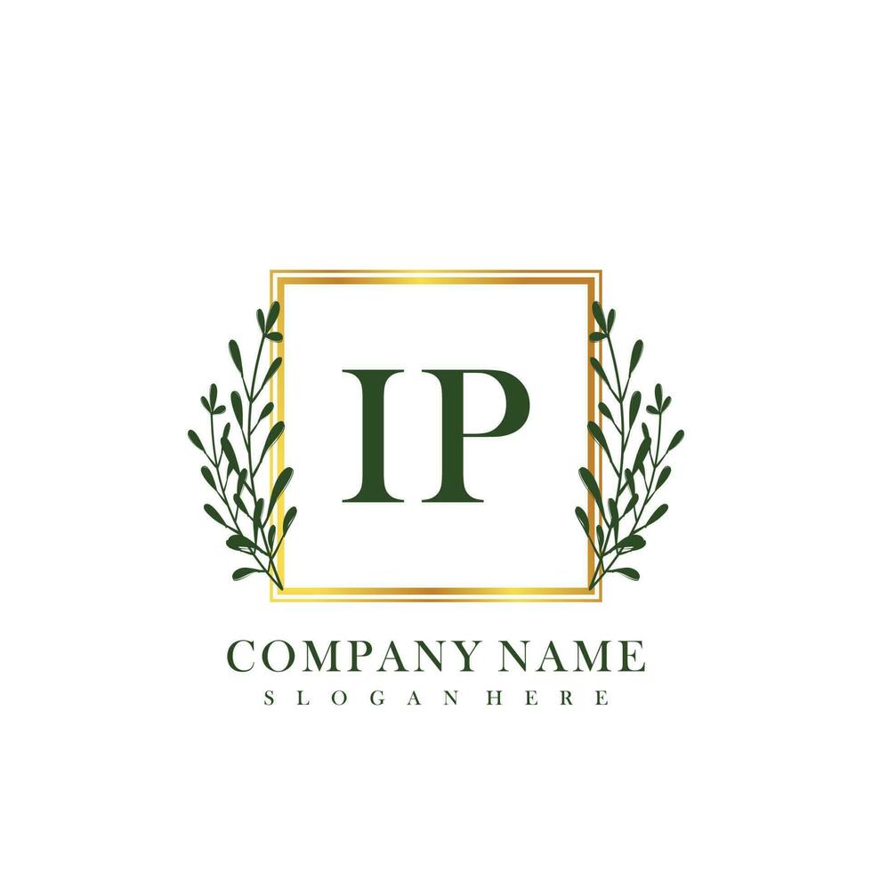IP Initial beauty floral logo template vector