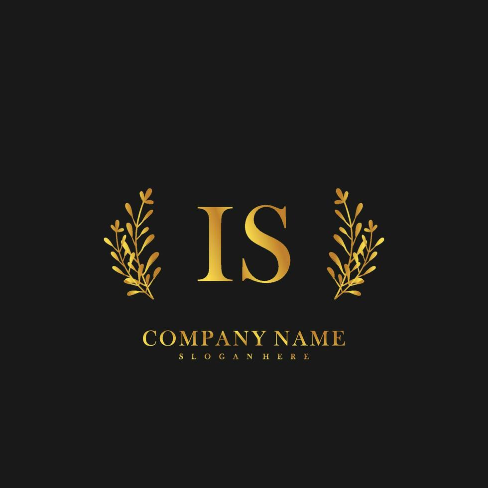 IS Initial beauty floral logo template vector