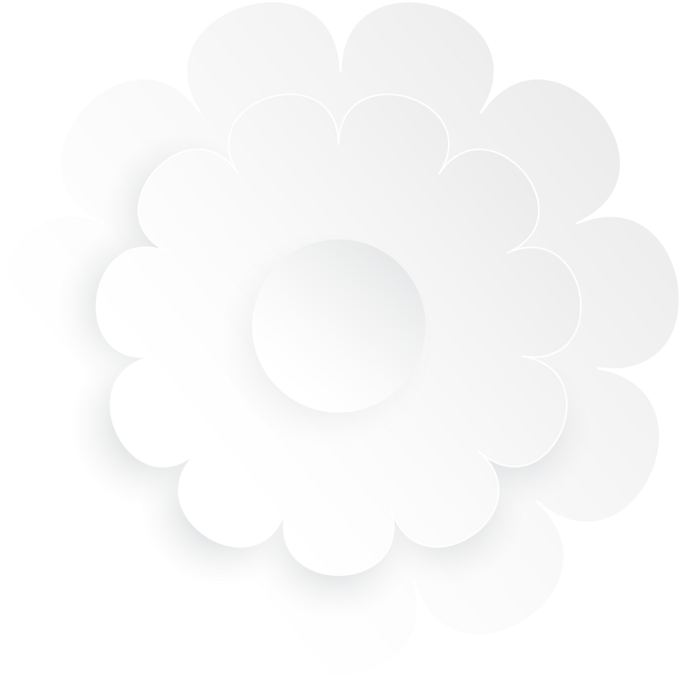 White Flower, Element of floral paper cut. Paper cut of flower shape. Icon of valentine day, gift, ornament, love and spring symbol. Illustration of floral. png