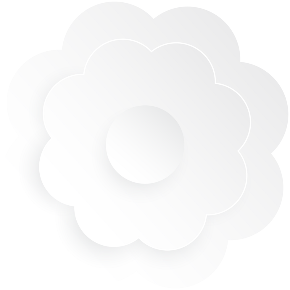 White Flower, Element of floral paper cut. Paper cut of flower shape. Icon of valentine day, gift, ornament, love and spring symbol. Illustration of floral. png